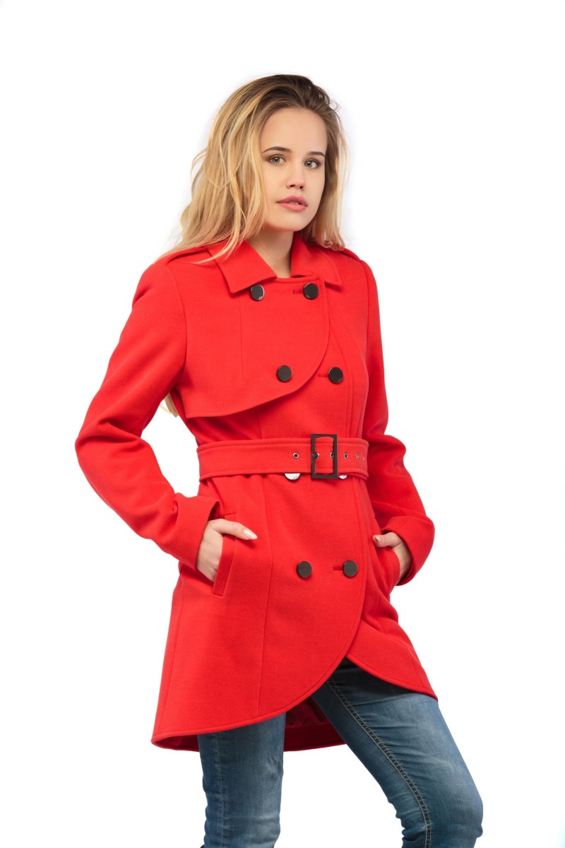 Demi-season Coat Mila Nova PV-12 coral