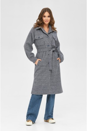 Demi-season Coat Mila Nova PV-248 blue check