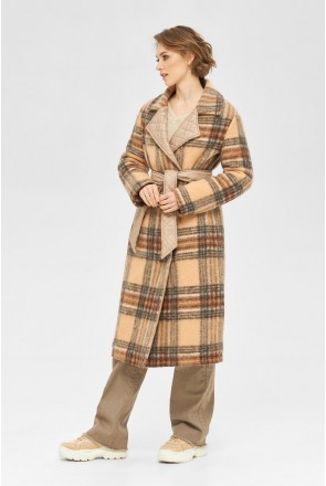 Demi-season Coat Mila Nova PV-68 beige check