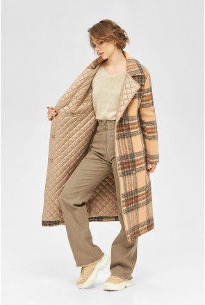 Demi-season Coat Mila Nova PV-68 beige check