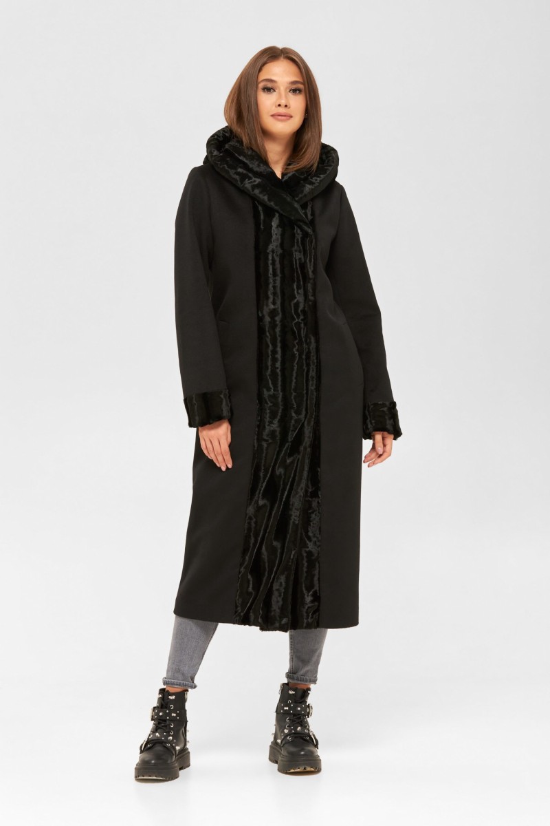 Demi-season Raincoat Mila Nova PV-131 cap.pon black