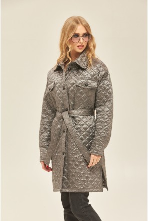 Demi-season Raincoat Mila Nova PV-181 GREY + GREY LEOPARD