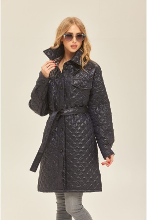 Demi-season Raincoat Mila Nova PV-181 BLUE + GREY LEOPARD