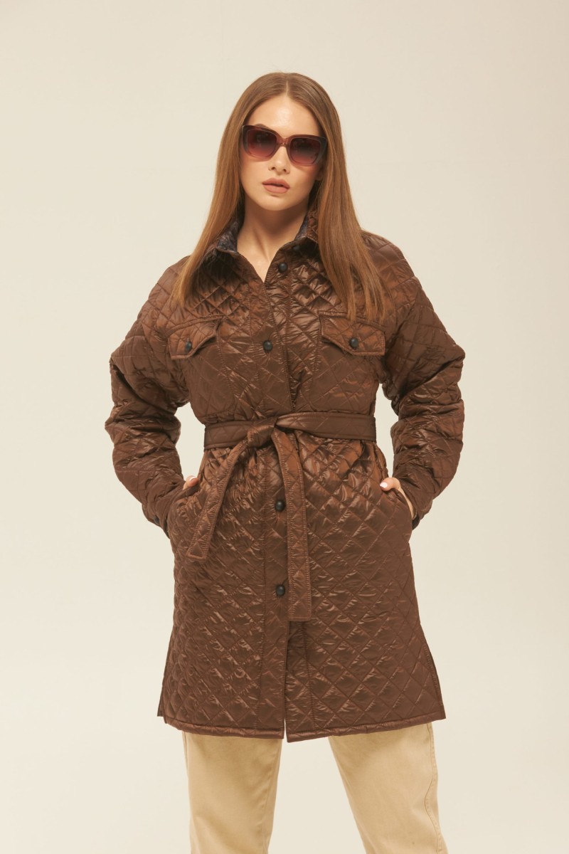 Demi-season Raincoat Mila Nova PV-181 CHOCOLATE