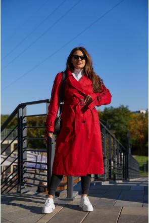 Demi-season Trench Coat Mila Nova Q-44 red