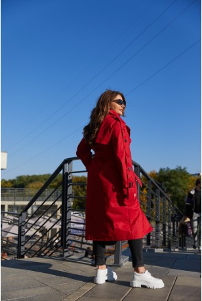 Demi-season Trench Coat Mila Nova Q-44 red