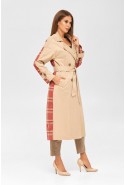 Demi-season Trench Coat Mila Nova Q-84 KEMEL+RED CAGE