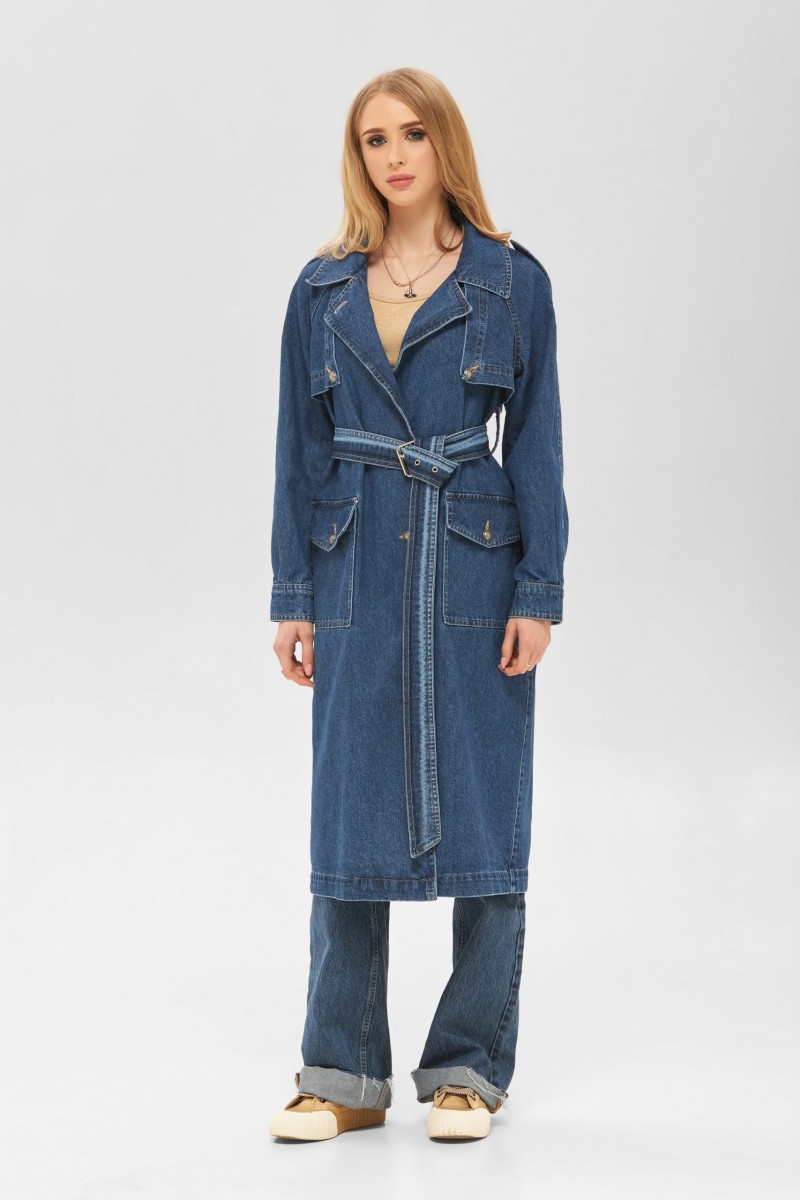 Demi-season Trench Coat Mila Nova Q-87 blue