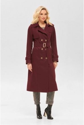 Demi-season Trench Coat Mila Nova Q-88 bordeaux