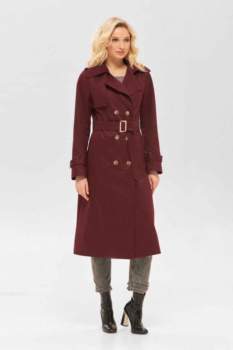 Demi-season Trench Coat Mila Nova Q-88 bordeaux