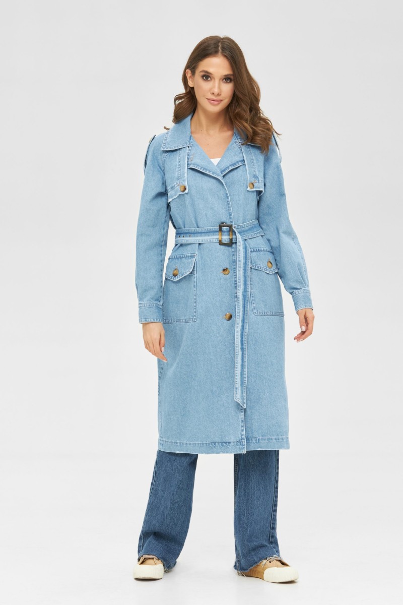 Demi-season Trench Coat Mila Nova Q-87 blue