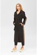 Demi-season Trench Coat Mila Nova Q-84 BLACK+leopard