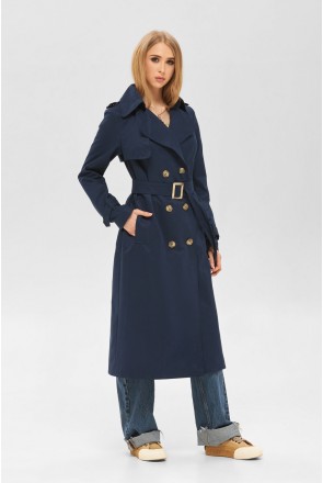 Demi-season Trench Coat Mila Nova Q-88 blue