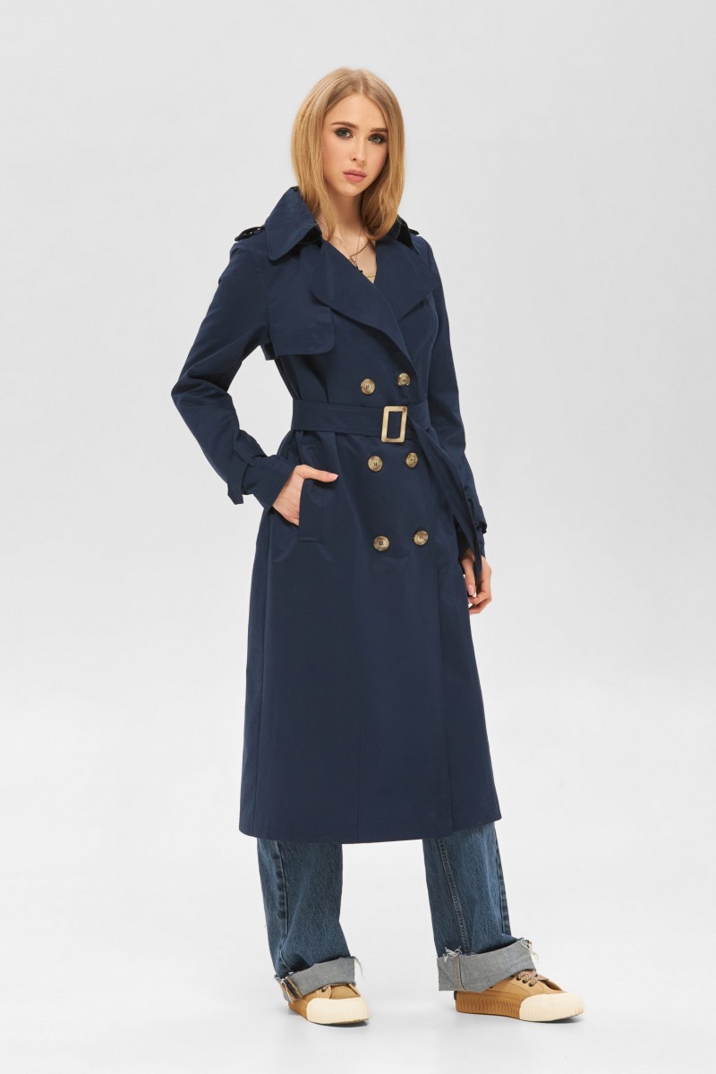 Demi-season Trench Coat Mila Nova Q-88 blue