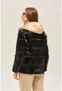 Demi-season Jacket Mila Nova K-151 black+beige