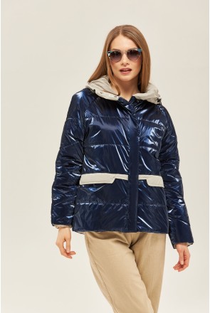 Demi-season Jacket Mila Nova K-151 blue+grey