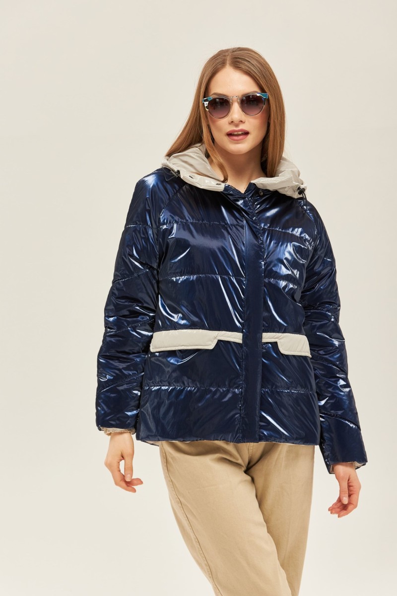 Demi-season Jacket Mila Nova K-151 blue+grey