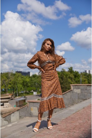 Summer Dress Mila Nova F-123 brown print