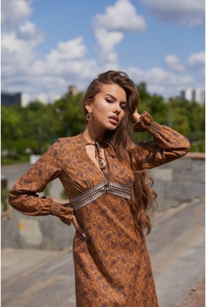 Summer Dress Mila Nova F-123 brown print