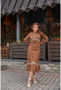 Summer Dress Mila Nova F-123 brown print