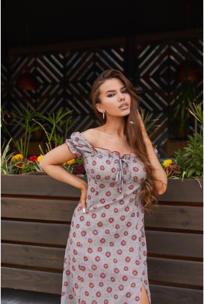 Summer Dress Mila Nova F-145 grey asters