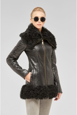 Winter Sheepskin Coat Mila Nova D-4 black