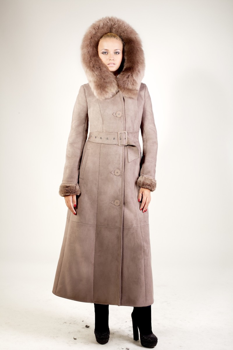 Winter Sheepskin Coat Mila Nova D-1 cappuccino