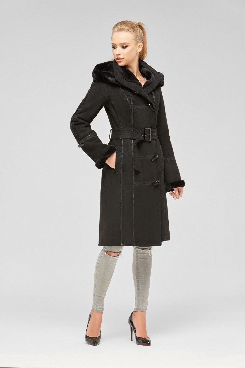 Winter Sheepskin Coat Mila Nova B-6 black