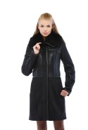 Winter Sheepskin Coat Mila Nova D-110d black