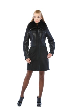 Winter Sheepskin Coat Mila Nova D-110d black