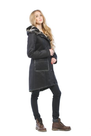 Winter Sheepskin Coat Mila Nova D-115 black