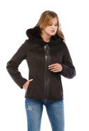 Winter Sheepskin Coat Mila Nova D-108 chocolate