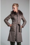 Winter Sheepskin Coat Mila Nova D-95 cappuccino