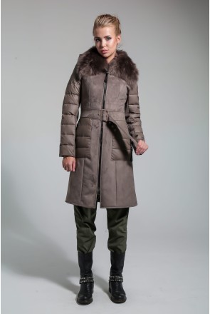 Winter Sheepskin Coat Mila Nova D-95 cappuccino