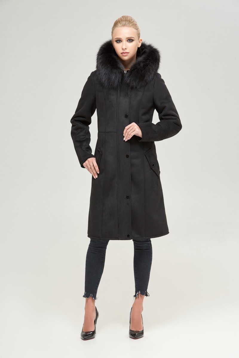 Winter Sheepskin Coat Mila Nova D-135 black