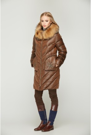 Winter down Jacket Mila Nova K-53 chocolate