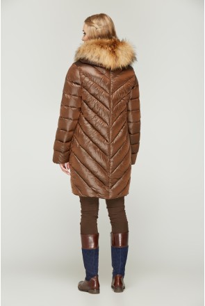 Winter down Jacket Mila Nova K-53 chocolate