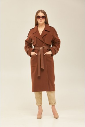 Demi-season Coat Mila Nova PV-178 chocolate