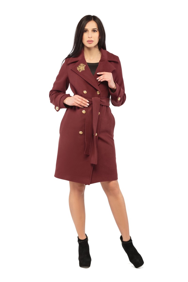 Demi-season Coat Mila Nova PV-13 bordeaux