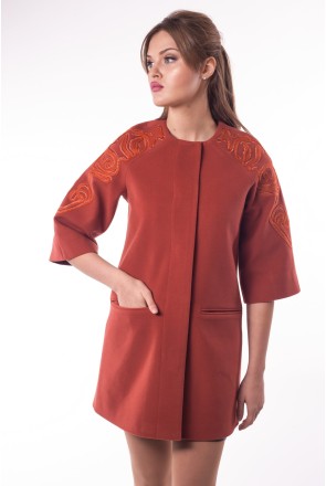 Demi-season Coat Mila Nova C-33 terracotta