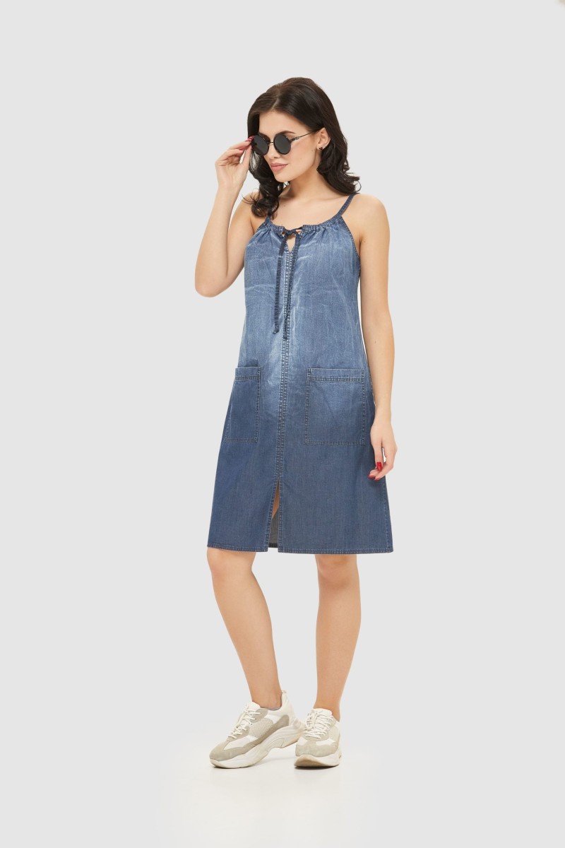 Summer denim Dress Mila Nova F-89 blue