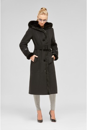 Winter Sheepskin Coat Mila Nova B-13 eco black