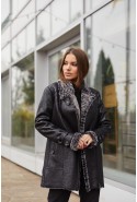 Sheepskin Coat Mila Nova D-129 black