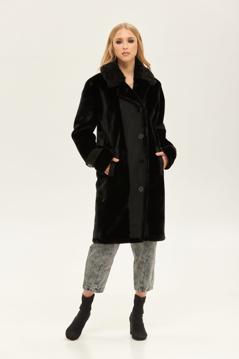 Winter Sheepskin Coat Mila Nova D-155 black