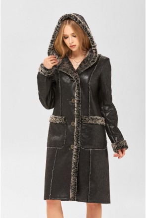 Winter Sheepskin Coat Mila Nova D-157 b black