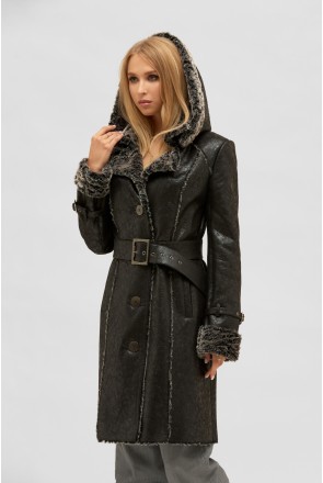 Sheepskin Coat Mila Nova D-10 black