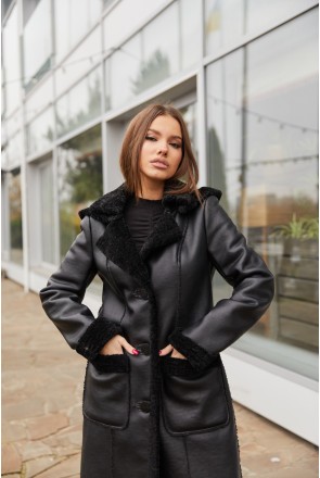 Sheepskin Coat Mila Nova D-157 black