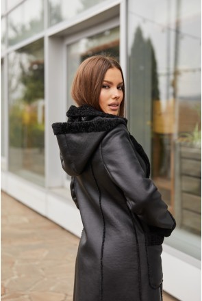 Sheepskin Coat Mila Nova D-157 black