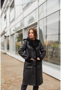 Sheepskin Coat Mila Nova D-157 black