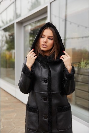 Sheepskin Coat Mila Nova D-158 black